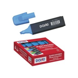 Dohe Marcadores Fluorescentes - Punta Biselada de 1-5mm - Clip en la Capucha - Apto para Todo Tipo de Papel - Color Azul