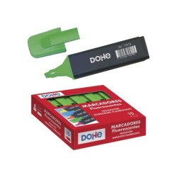 Dohe Marcadores Fluorescentes - Punta Biselada de 1-5mm - Clip en la Capucha - Apto para Todo Tipo de Papel - Color Verde