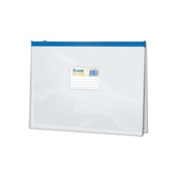 Dohe Bolsa Zipper Apaisada PVC Transparente 200 Micras - Tamaño Folio - Apertura Superior - Cierre Zip Hermetico