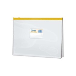 Dohe Bolsa Zipper Apaisada PVC Transparente 200 Micras - Tamaño Folio - Apertura Superior - Cierre Zip Hermetico