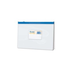 Dohe Bolsa Zipper Apaisada PVC Transparente 200 Micras - Tamaño A5 - Apertura Superior - Cierre Zip Hermetico
