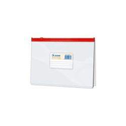 Dohe Bolsa Zipper Apaisada PVC Transparente 200 Micras - Tamaño A5 - Apertura Superior - Cierre Zip Hermetico