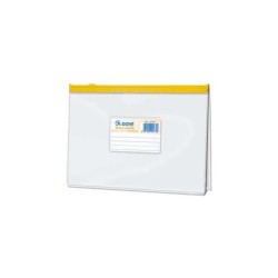 Dohe Bolsa Zipper Apaisada PVC Transparente 200 Micras - Tamaño A5 - Apertura Superior - Cierre Zip Hermetico