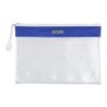 Borsa con cerniera Dohe in PVC - 24x17,5 mm - Resistente all'acqua - Ideale per documenti A5 - Colore blu/trasparente 12pz 12pz