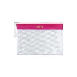 Dohe Bolsa Cremallera PVC - 24x17.5mm - Resistente al Agua - Ideal para Documentos A5