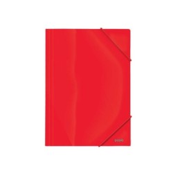 Dohe Carpeta de Gomas con Tres Solapas - 600 Micras - Fabricada en Polipropileno Opaco Cristal - Cierre de Gomas Redondas