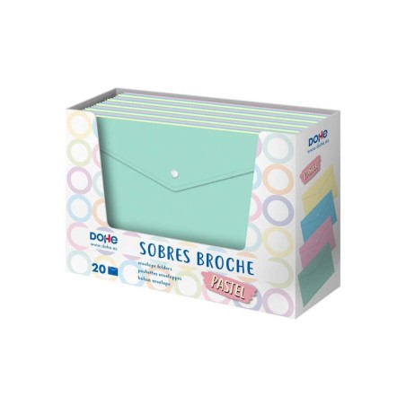 Dohe Display da 20 buste con chiusura formato Folio - 200 micron - Colori assortiti
