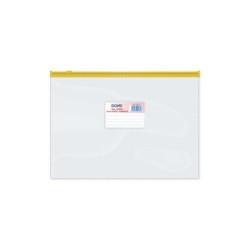 Dohe Bolsa Zipper Apaisada PVC Transparente 150 Micras - Tamaño Folio - Apertura Superior - Cierre Zip Hermetico
