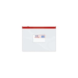 Dohe Bolsa Zipper Apaisada PVC Transparente 150 Micras - Tamaño A5 - Apertura Superior - Cierre Zip Hermetico