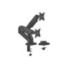Aisens PRO Supporto da Tavolo Contrappeso Girevole e Inclinabile per Monitor/TV 9kg (3 Perni - 2 Bracci) da 17-32 - Colore Nero