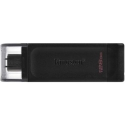 Kingston DataTraveler 70 Memoria USB tipo C da 128 GB - USB-C 3.2 Gen 1 - Con cover - Nero (Pendrive)