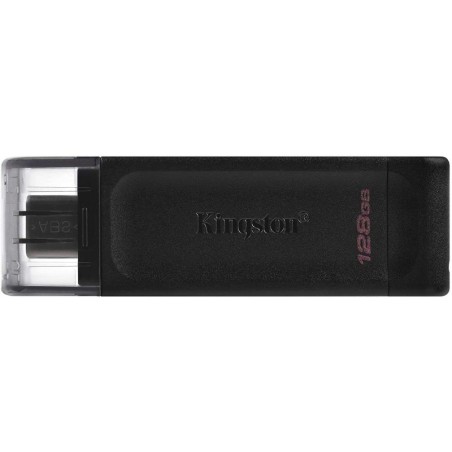 Kingston DataTraveler 70 Memoria USB tipo C da 128 GB - USB-C 3.2 Gen 1 - Con cover - Nero (Pendrive)