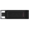 Kingston DataTraveler 70 Memoria USB Tipo C 128GB - USB-C 3.2 Gen 1 - Con Tapa - Color Negro (Pendrive)