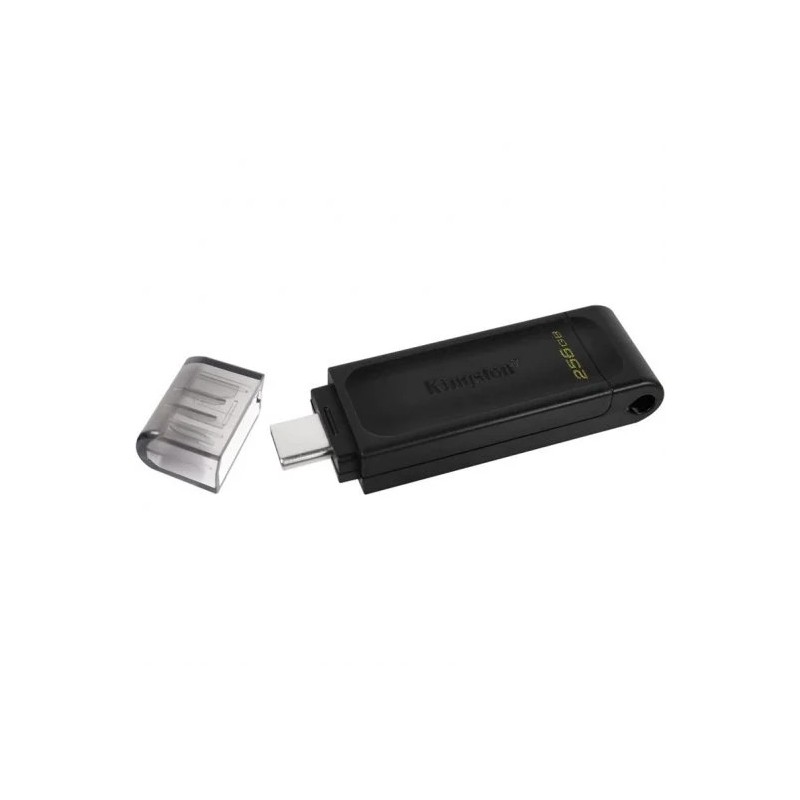 Kingston DataTraveler 70 USB-C 3.2 Gen 1 256 GB di memoria - Con cover - Nero (Pendrive) Kingston DataTraveler 70 USB-C 3.2 Gen 1 256 GB di memoria - Con cover - Nero (Pendrive)