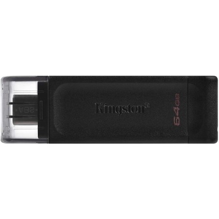 Kingston DataTraveler 70 Chiavetta USB Tipo C da 64 GB - USB-C 3.2 Gen 1 - Con Cover - Nero (Pendrive)