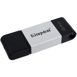 Kingston DataTraveler 80 Memoria USB Tipo C 64GB - USB-C 3.2 Gen 1 - Lettura 200 MB/s - Con Cover - Design Metallico (Pendrive)