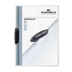 Cartella in plastica resistente Swingclip 30 con clip rotante - Formato A4 - Capacità fino a 30 fogli - Clip nera