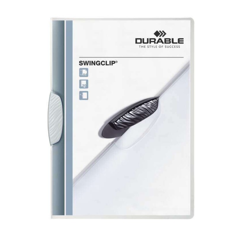 Cartella in plastica resistente Swingclip 30 con morsetto rotante - Formato A4 - Capacità fino a 30 fogli - Morsetto bianco Cartella in plastica resistente Swingclip 30 con morsetto rotante - Formato A4 - Capacità fino a 30 fogli - Morsetto bianco