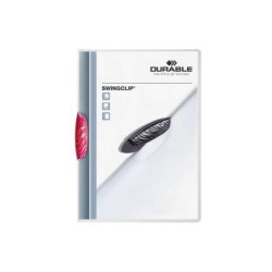 Durable Swingclip 30 Carpeta de Plastico con Pinza Giratoria - Tamaño A4 - Capacidad hasta 30 Hojas - Pinza de Color Purpura