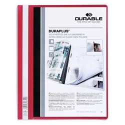 Cartella con chiusura Duraplus durevole - Per formato A4+ - Scomparto interno - Copertina posteriore rossa