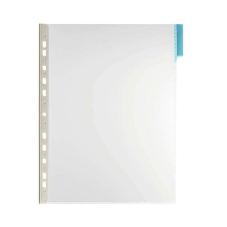 Durable Function Panel A4 Funda de Lamina Rigida Transparente para Informacion A4 - Apta para Escaneo - Con Pestaña Azul de 60mm