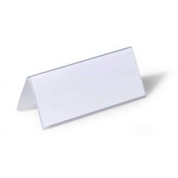 Resistente porta nome da tavolo a forma di tetto - Plastica - Include etichette vuote - Dimensioni etichetta 61/122x150 mm