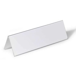 Resistente porta nome da tavolo a forma di tetto - Plastica - Include etichette vuote - Dimensioni etichetta 105/210x297 mm