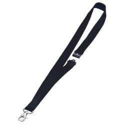 Nastro in tessuto resistente con moschettone per identificatore - Chiusura di sicurezza - Colore nero