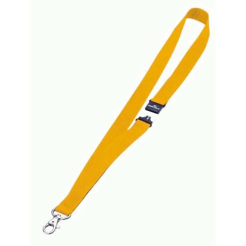 Nastro in tessuto resistente con moschettone per identificatore - Chiusura di sicurezza - Colore giallo Nastro in tessuto resistente con moschettone per identificatore - Chiusura di sicurezza - Colore giallo