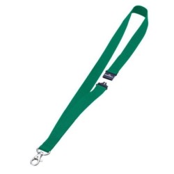 Nastro in tessuto resistente con moschettone per identificatore - Chiusura di sicurezza - Colore verde