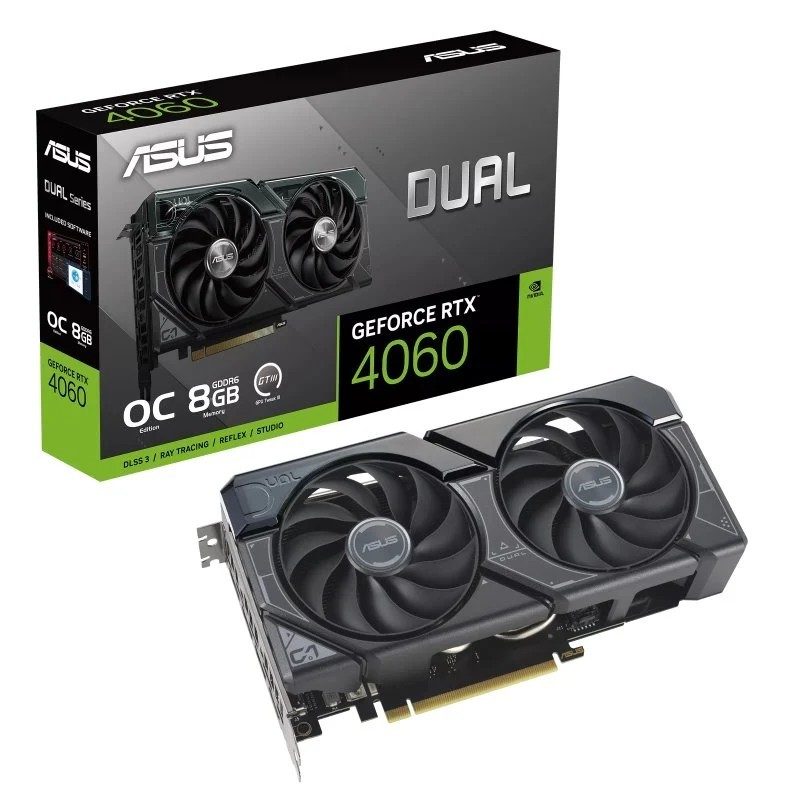 Asus Dual GeForce RTX 4060 OC Edition Tarjeta Grafica 8GB GDDR6 DLSS3 Asus Dual GeForce RTX 4060 OC Edition Tarjeta Grafica 8GB GDDR6 DLSS3