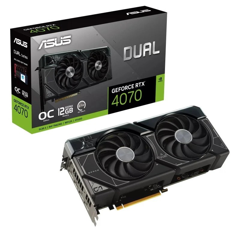 Scheda grafica Asus Dual GeForce RTX 4070 OC Edition 12 GB GDDR6X DLSS3 Scheda grafica Asus Dual GeForce RTX 4070 OC Edition 12 GB GDDR6X DLSS3