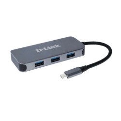 Hub USB-C D-Link con 3 USB 3.0, 1 USB-C, 1 HDMI 4K, 1 RJ45