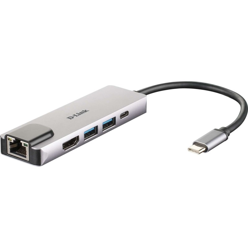 D-Link Hub USB?C 5 en 1 2 Puertos USB 3.0 + 1 HDMI + 1 RJ45 - Plug & Play D-Link Hub USB?C 5 en 1 2 Puertos USB 3.0 + 1 HDMI + 1 RJ45 - Plug & Play