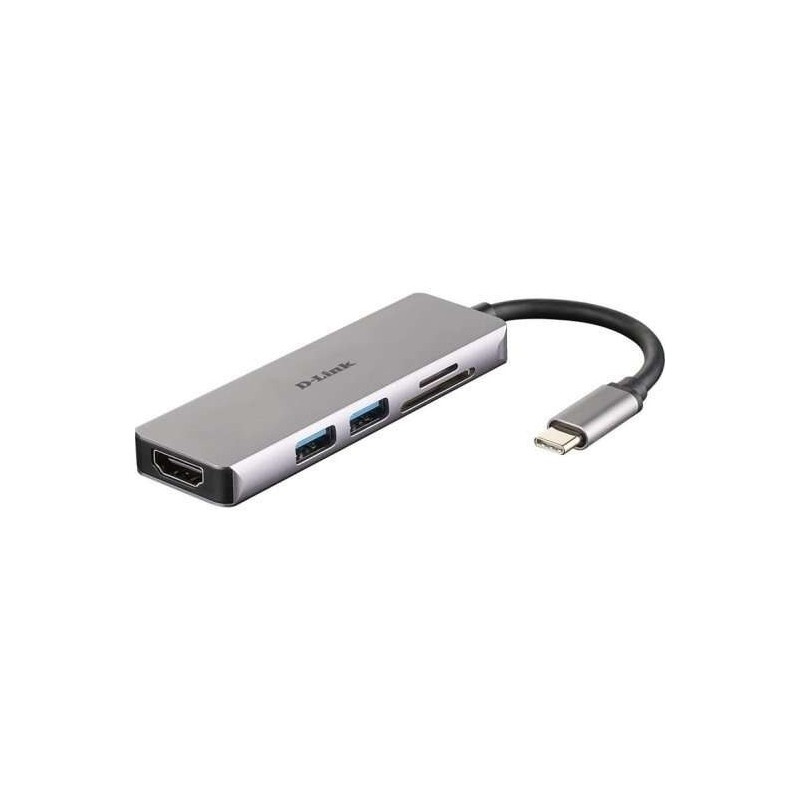 D-Link Hub USB-C 5 en 1 Lector SD, MicroSD, HDMI 4K, 2x USB 3.0 D-Link Hub USB-C 5 en 1 Lector SD, MicroSD, HDMI 4K, 2x USB 3.0