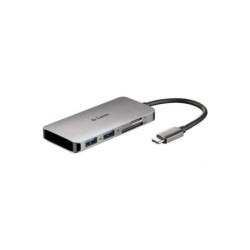 D-Link USB-C Hub Lettore SD 6 in 1, MicroSD, 4K HDMI, USB-C, 2x USB 3.0