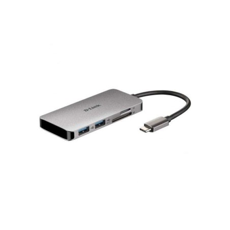 D-Link USB-C Hub Lettore SD 6 in 1, MicroSD, 4K HDMI, USB-C, 2x USB 3.0