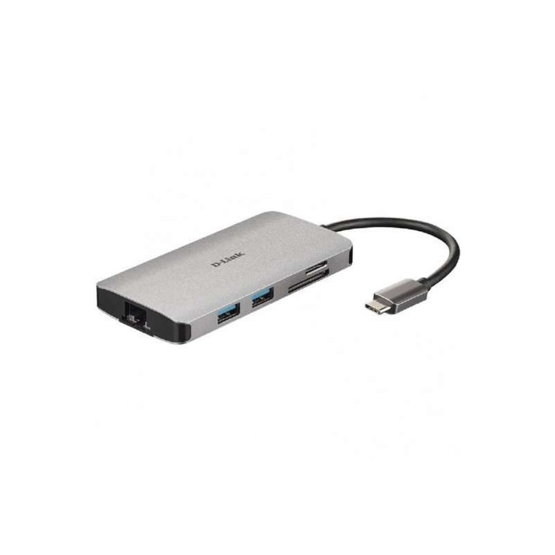 D-Link USB-C Hub Lettore SD 8 in 1, MicroSD, 4K HDMI, USB-C, RJ45, 3x USB 3.0 D-Link USB-C Hub Lettore SD 8 in 1, MicroSD, 4K HDMI, USB-C, RJ45, 3x USB 3.0