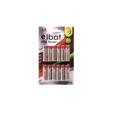 Elbat Confezione da 12 batterie alcaline LR6/AA