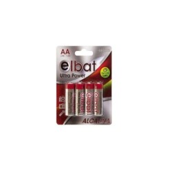 Elbat Confezione da 4 batterie alcaline LR6/AA