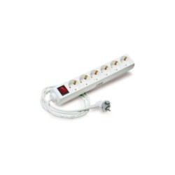 Elbat Regleta Alimentacion - 6 Tomas Schuko - Interruptor On/Off - Cable de 1.50m