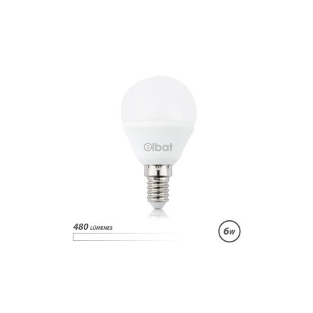 Elbat Bombilla LED G45 6W E14 480lm - 4000K Luz Blanca