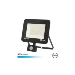 Faretto Led Elbat Serie Slim 50W con Sensore di Movimento 4000lm - Luce Fredda 6500K - IP44