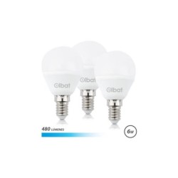 Elbat Pack de 3 Bombillas LED G45 6W E14 480lm - 6500K Luz Fria