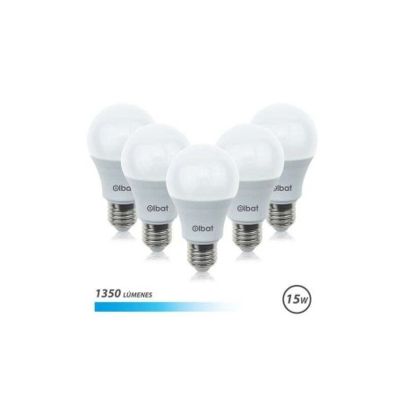 Elbat Confezione da 5 Lampadine LED A60 15W E27 1350lm - 6500K Luce Fredda