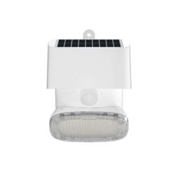 Elbat Foco Solar 2000LM - Luz Fria 6000K - Regulacion Vertical y Horizontal - Panel Solar 1W - IP65 - Color Blanco
