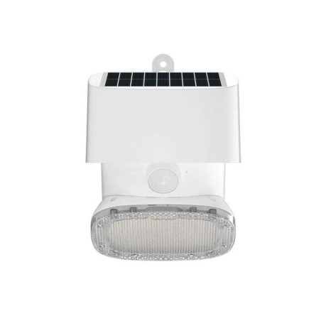 Elbat Foco Solar 2000LM - Luz Fria 6000K - Regulacion Vertical y Horizontal - Panel Solar 1W - IP65 - Color Blanco