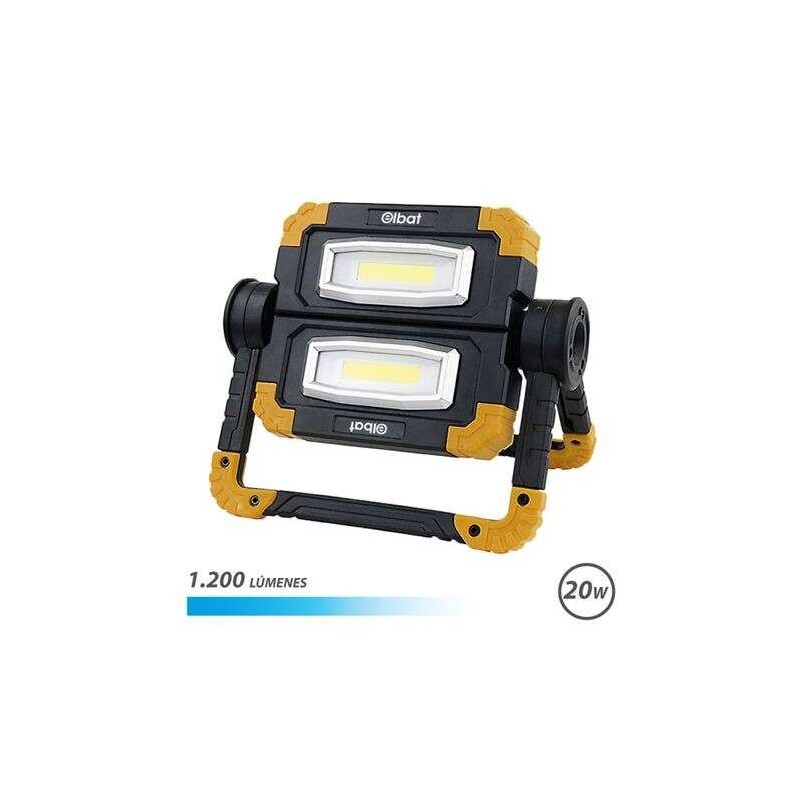 Faretto Led Ricaricabile Elbat 20W - 1200 Lumen - Luce Fredda 6500K - Batteria 5000mAh - Autonomia da 5 a 9 ore Faretto Led Ricaricabile Elbat 20W - 1200 Lumen - Luce Fredda 6500K - Batteria 5000mAh - Autonomia da 5 a 9 ore