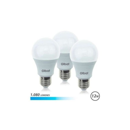 Elbat Confezione da 3 Lampadine LED A60 12W - 1080LM - Attacco E27 - Luce Fredda