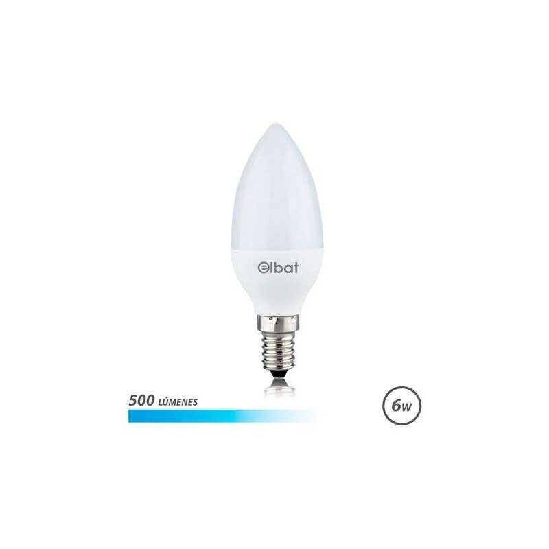 Lampadina LED Elbat C37 6W 500LM E14 Luce Fredda - Risparmio Energetico - Lunga Durata - Installazione Facile - Colore Bianco Lampadina LED Elbat C37 6W 500LM E14 Luce Fredda - Risparmio Energetico - Lunga Durata - Installazione Facile - Colore Bianco
